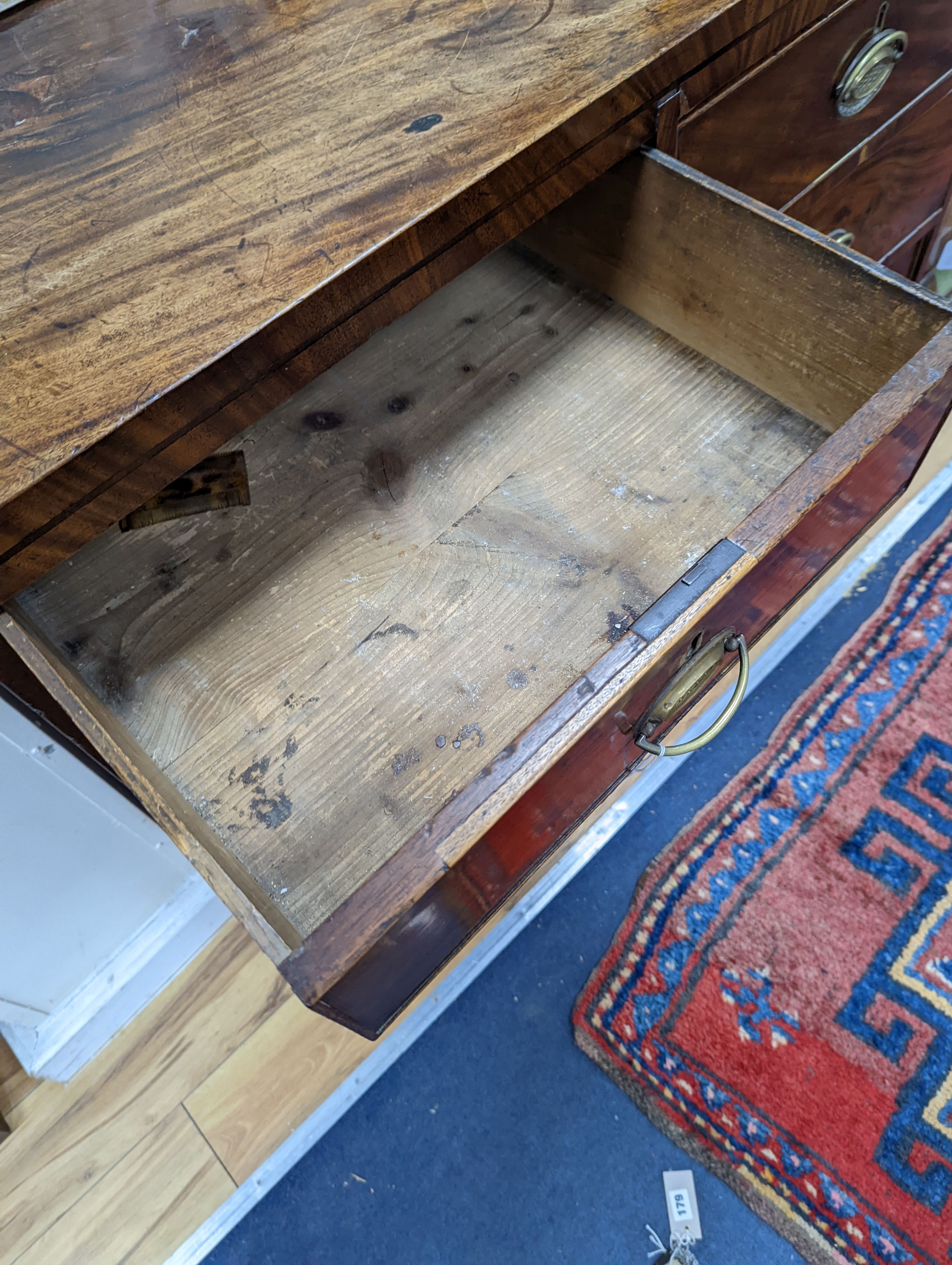 A George IV mahogany chest, width 105cm, depth 49cm, height 104cm